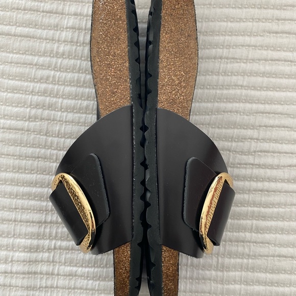 Birkenstock Black Slides with Gold Accents - Picture 6 of 10